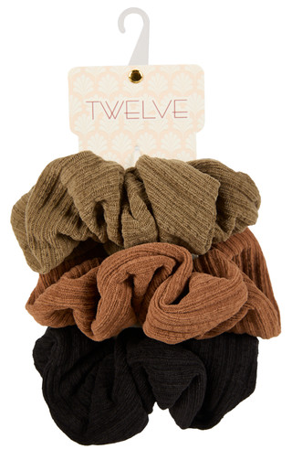 Thumbnail 1: TWELVE 3 Pk Large Hair Scrunchies 
