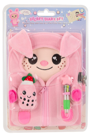 Thumbnail 1: Chase Wonder Fabric Animal Secret Diary Set with Lock & Multi Color Pen 