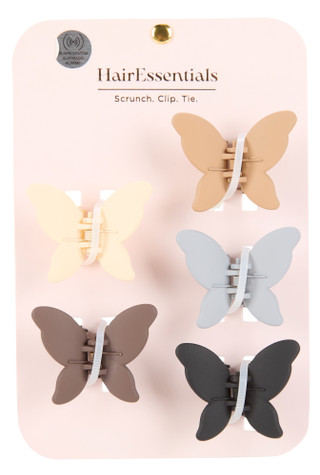 Thumbnail 1: Hair Essentials 5 Pk Butterfly Hair Clips 