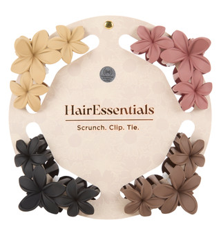 Thumbnail 1: Hair Essentials 4 Pk Floral Hair Claw Clips 