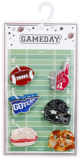 Thumbnail 1: Fantasia Accessories 6 Pk Game Day Hair Clips 