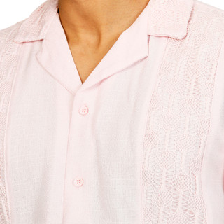 Thumbnail 2: Malibu by Drill Clothing Co. Men's Crochet Linen Button Down Shirt 
