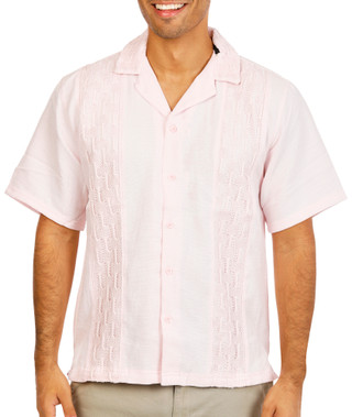 Thumbnail 1: Malibu by Drill Clothing Co. Men's Crochet Linen Button Down Shirt 