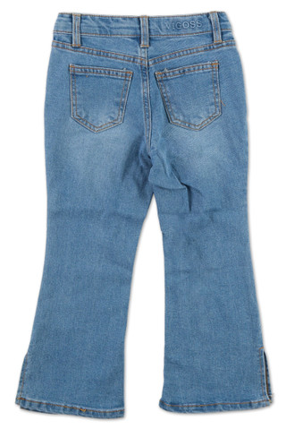 Thumbnail 2: Vigoss Little Girls 5 Pocket Embroidered Flare Leg Jeans 