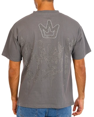 Thumbnail 1: Jaqwin Men's City of Angels Rhinestone Saint Heavy Weight Tee 