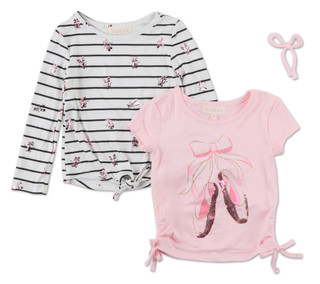 Thumbnail 1: Btween Toddler Girls 3 Pc Top & Hair Clip Set  