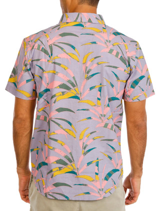 Thumbnail 2: BILLABONG Men's Palm Frond Button Down 1 Pocket Short Sleeve Shirt 