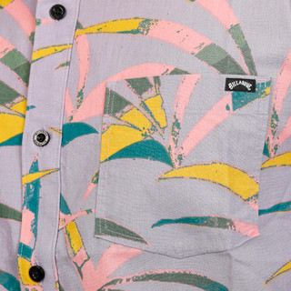 Thumbnail 3: BILLABONG Men's Palm Frond Button Down 1 Pocket Short Sleeve Shirt 