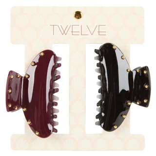 Thumbnail 1: TWELVE 2 Pk Hair Claw Clips 