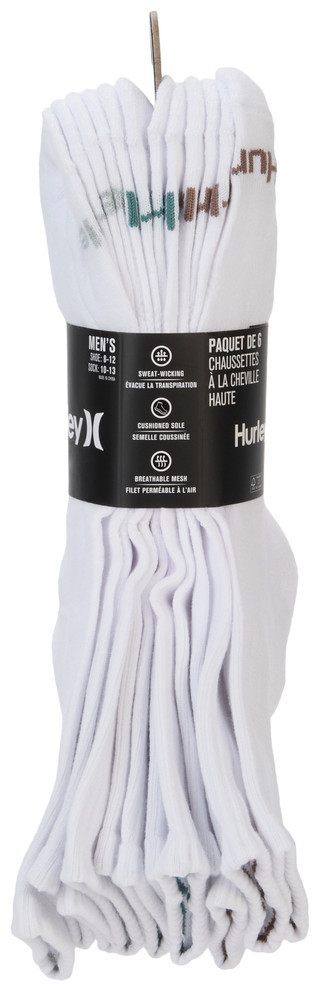 Thumbnail 2: Hurley Men's 6 Pk High Quarter Socks 