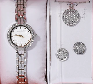 Thumbnail 1: Ellen Tracy Women's 4 Pc Watch & Jewelry Set 