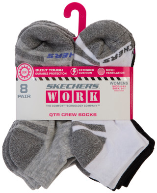 Thumbnail 1: SKECHERS WORK Women's 8 Pk Quarter Crew Socks 