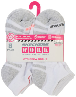 Thumbnail 1: SKECHERS WORK Women's 8-Pk Extended Terry Low Cut Socks 