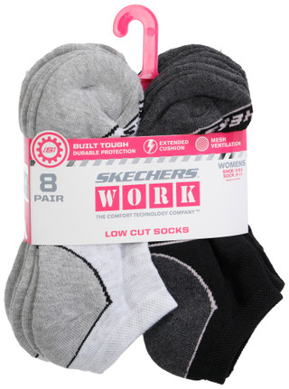 Thumbnail 1: SKECHERS WORK Women's 8-Pk Extended Terry Low Cut Socks 