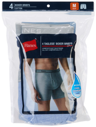 Thumbnail 1: Hanes Men's 4 Pk Tagless Boxer Briefs 