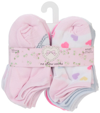 Thumbnail 1: RAINBOW SUGAR Girls 20 Pk No Show Socks 