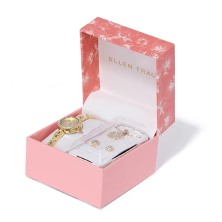 Thumbnail 2: Ellen Tracy Women's 4 Pc Watch & Jewelry Set 