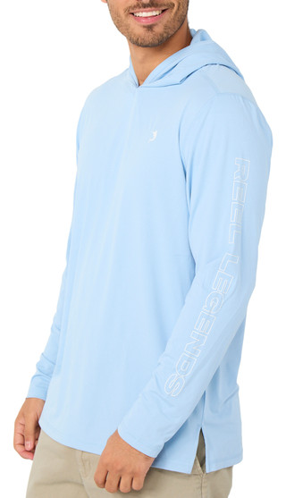 Thumbnail 4: REEL LEGENDS Men's Long Sleeve Performance Hooded Tee 