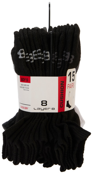 Thumbnail 3: Layer 8 Boys 15 Pk Cushion Qwick-Dry Socks 