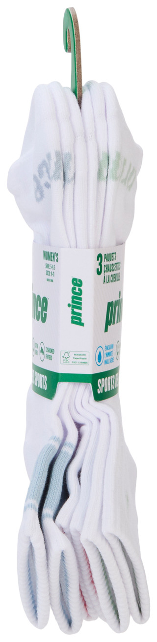 Thumbnail 2: Prince Women's 3 Pk Quarter Crew Socks 