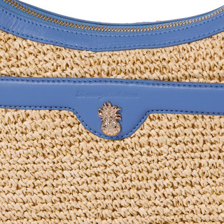 Thumbnail 2: TOMMY BAHAMA Soft Straw Zip Top Hobo Bag 