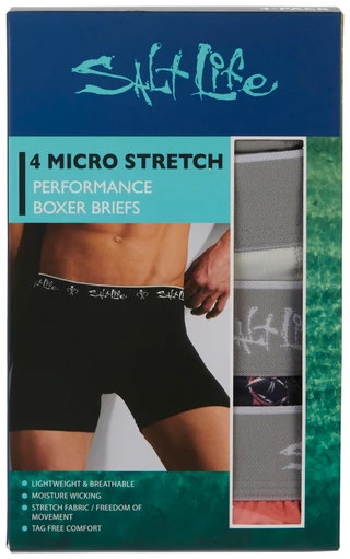 Thumbnail 2: Salt Life Men's 4 Pk Micro Stretch Performance Boxer Briefs 