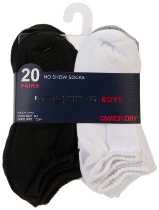 Thumbnail 1: Layer 8 Boys 20 Pk No Show Socks 