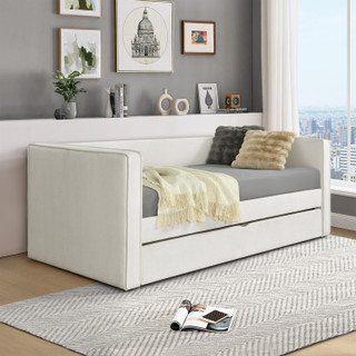 Thumbnail 8: Linon Linon Lillibeth Upholstered Daybed with Trundle 