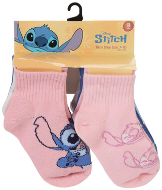 Thumbnail 1: Disney Girls 8 Pk Stitch Ankle Socks 