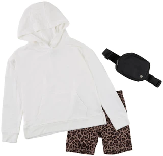 Thumbnail 1: 90 DEGREE BY REFLEX Big Girls 3 Pc Active Biker Shorts Set w/ Belt Bag 