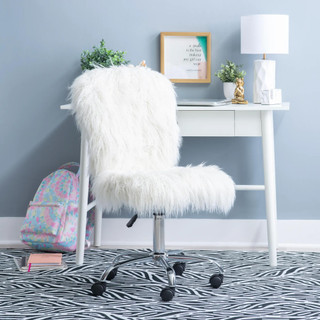 Thumbnail 9: Linon Linon Langford Faux Fur Task Chair 