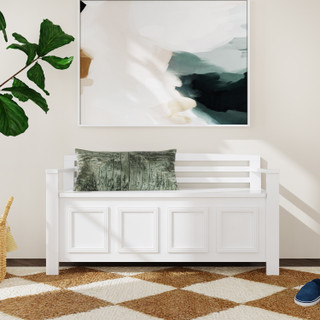 Thumbnail 11: Linon Linon Laredo White Storage Bench 