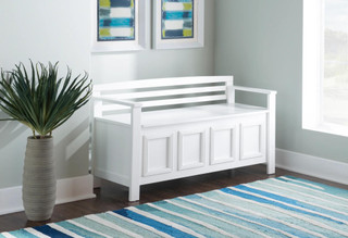 Thumbnail 13: Linon Linon Laredo White Storage Bench 