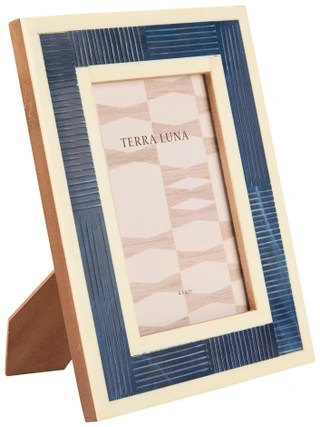 Thumbnail 1: Terra Luna 4x6 Blue Border Picture Frame 