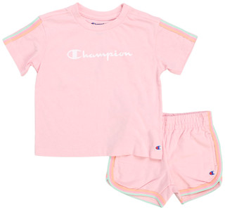 Thumbnail 1: Champion Toddler Girls 2 Pc Active Logo Tee Short Set 