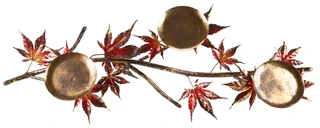 Thumbnail 2: Autumn Gatherings Metal Maple Leaf Candle Holder 