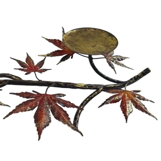 Thumbnail 3: Autumn Gatherings Metal Maple Leaf Candle Holder 