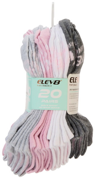 Thumbnail 3: Elev 8 Girls 20 Pk No Show Sport Socks 