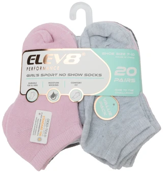 Thumbnail 2: Elev 8 Girls 20 Pk No Show Sport Socks 