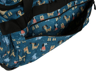 Thumbnail 2: Traveland 26 in Dog Print Multi-Pocket Rolling Duffel Bag 