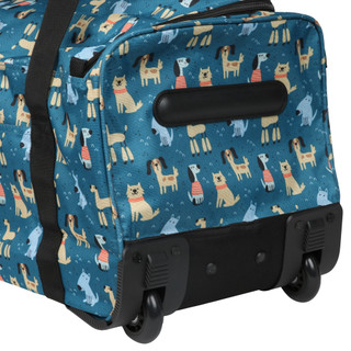 Thumbnail 4: Traveland 26 in Dog Print Multi-Pocket Rolling Duffel Bag 