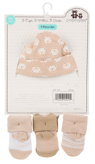 Thumbnail 2: Cribmates 9 Pc Baby Hats, Mittens & Socks Set 