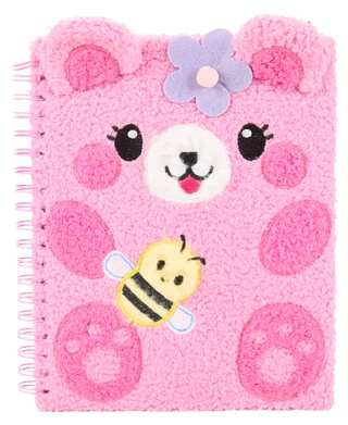 Thumbnail 1: Chase Wonder Fuzzy Bear & Bee Ruled Notebook 