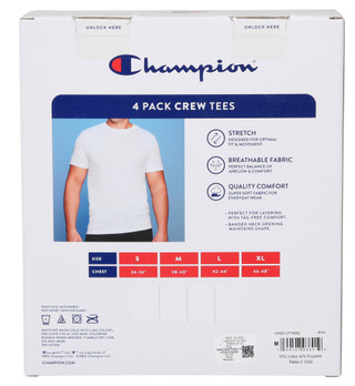 Thumbnail 2: Champion Men's 4 Pk Crew Neck Tees 