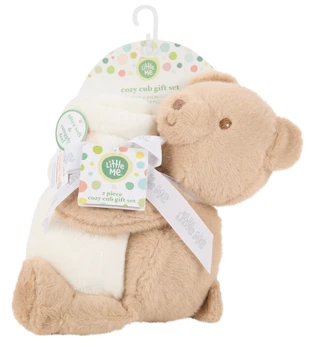 Thumbnail 1: Little Me 2 Pc Cozy Cub Gift Set with Ultra Soft Bear & Blanket 