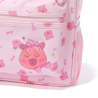 Thumbnail 4: Under One Sky Teddy Face & Bows XL Backpack with Chain Bling & Bow 