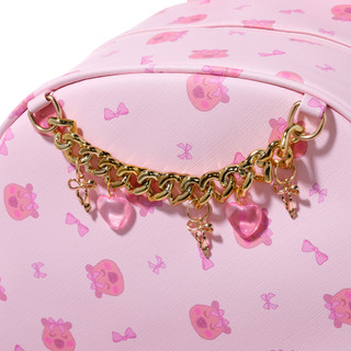 Thumbnail 5: Under One Sky Teddy Face & Bows XL Backpack with Chain Bling & Bow 