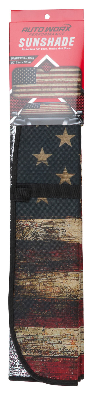 Thumbnail 2: Auto Worx American Flag Car Sun Shade 