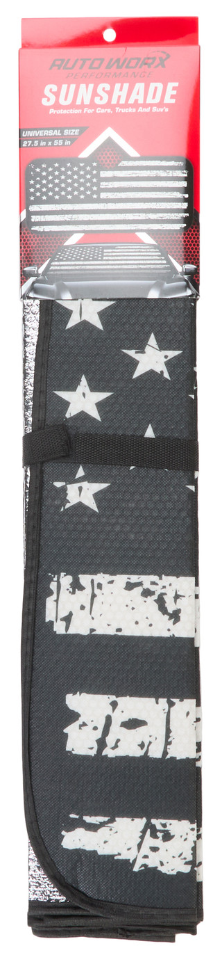 Thumbnail 2: Auto Worx American Flag Car Sun Shade 