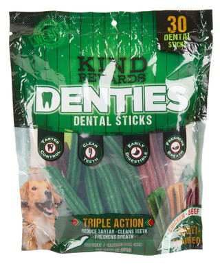 Thumbnail 1: Kind Rewards 30 Pk Triple Action Bac'N Sizzlers Dental Dog Treat Sticks  